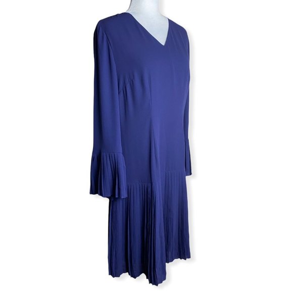 THE LIMITED Dress Sz 8 Astral Aura Purple Bell Sleeve Pleated NWT $99 - Picture 5 of 12
